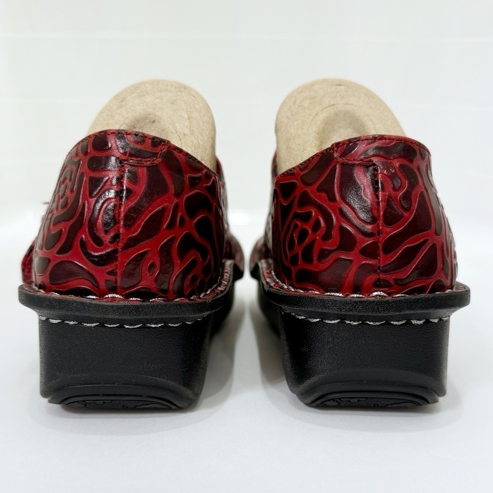 Algeria Paloma Wine Embossed Rose Mary Jane Shoe Size EU 36 US 6 - Picture 5 of 12